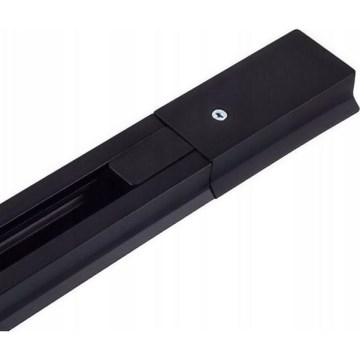 Sistema de calha monofásico de 1 m, preto