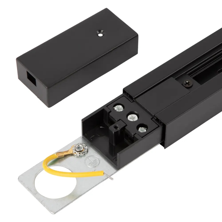 Sistema de calha monofásico de 1 m, preto