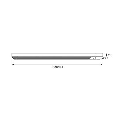 Sistema de carril monofásico TRACK 1 m branco