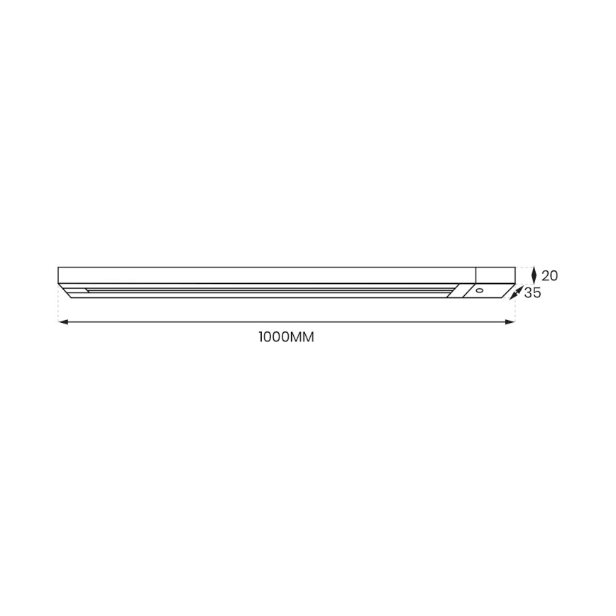 Sistema de carril monofásico TRACK 1 m branco