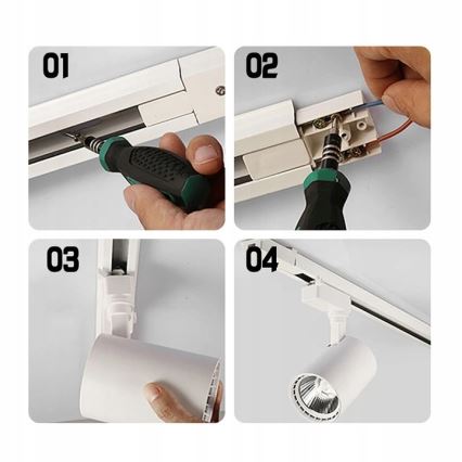 Sistema de trilho monofásico 1 m branco