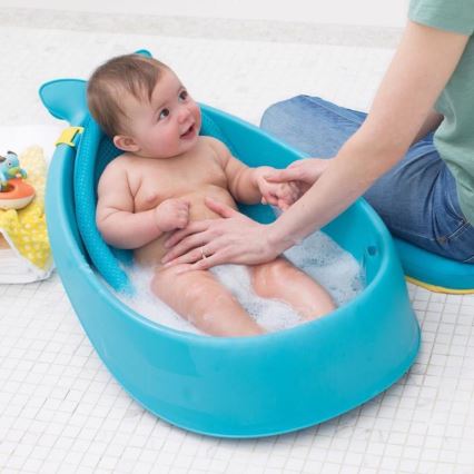 Skip Hop - Banheira infantil com almofada ergonômica MOBY 3 azul