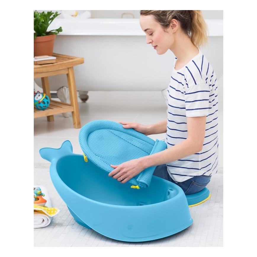 Skip Hop - Banheira infantil com almofada ergonômica MOBY 3 azul