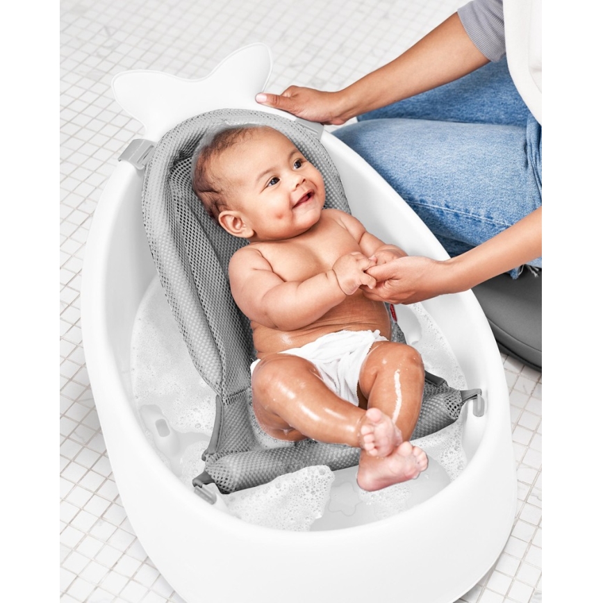 Skip Hop - Banheira infantil com almofada ergonômica MOBY 3 branca