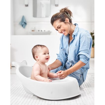 Skip Hop - Banheira infantil com almofada ergonômica MOBY 3 branca