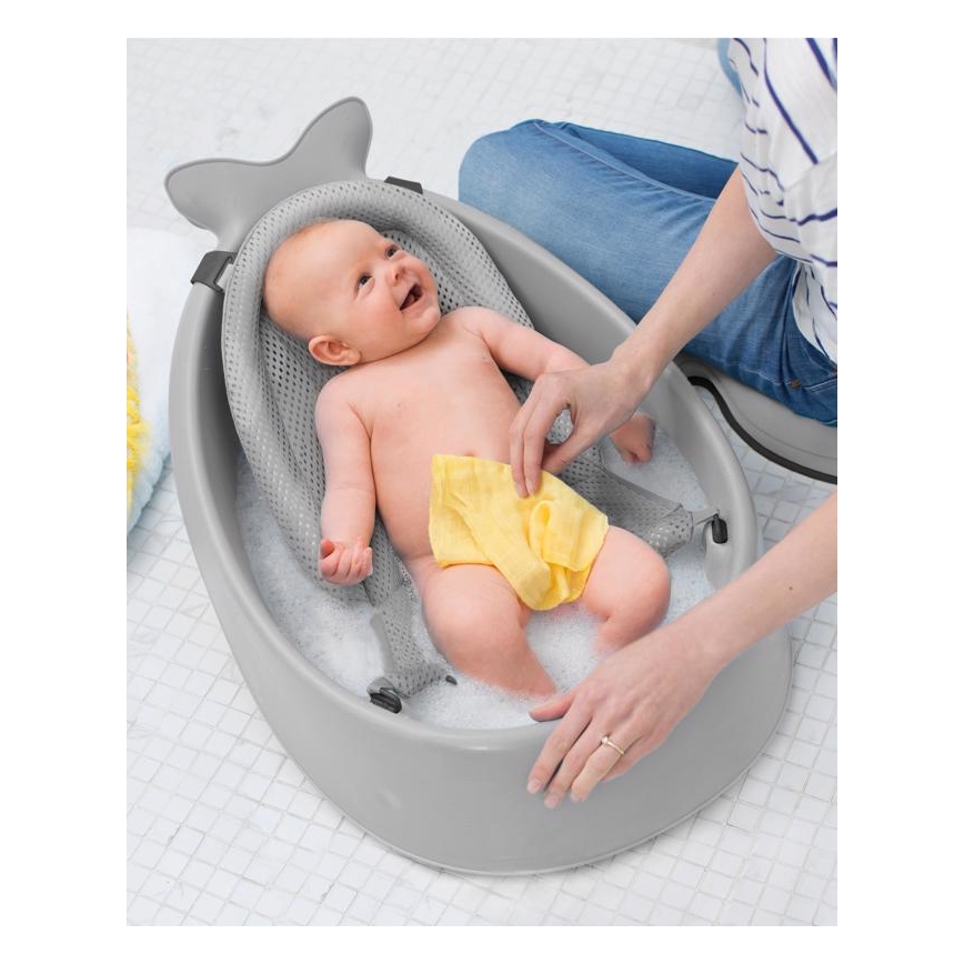 Skip Hop - Banheira infantil com almofada ergonômica MOBY 3 cinza