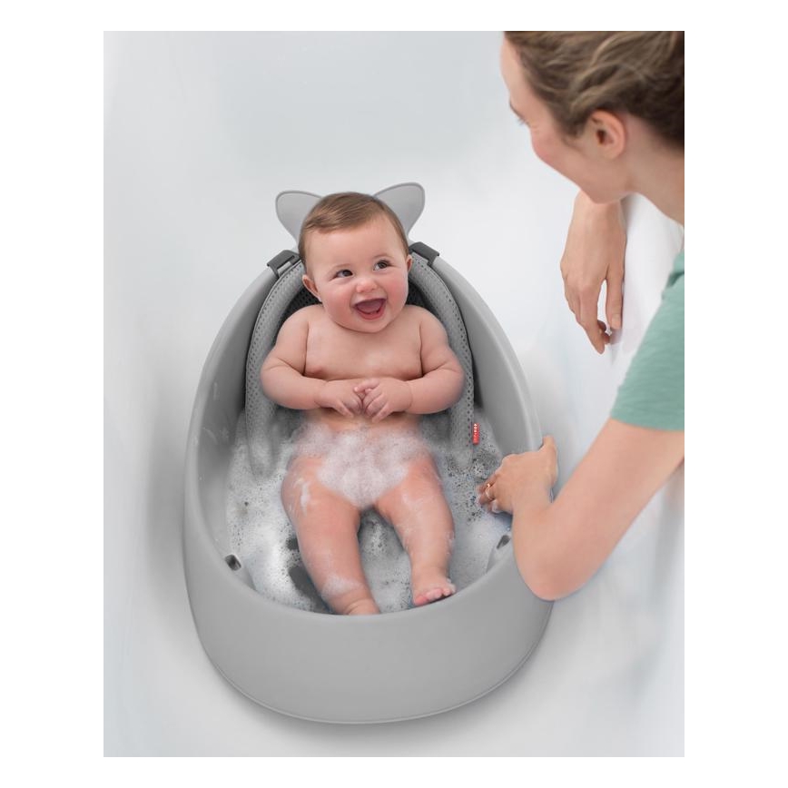 Skip Hop - Banheira infantil com almofada ergonômica MOBY 3 cinza