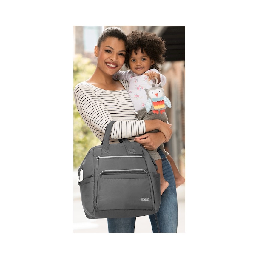 Skip Hop - Mochila de pañales para cochecito MAINFRAME Carbón