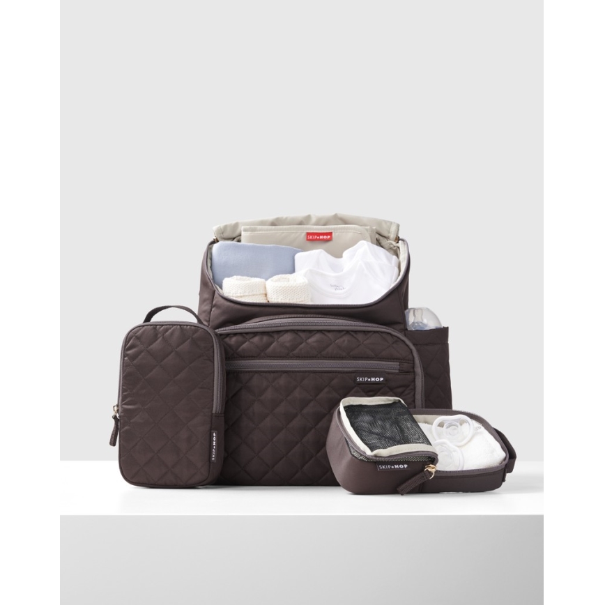 Skip Hop - Mochila para muda de roupa para carrinho de bebé FORMA Chocolate