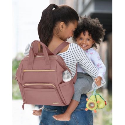 Skip Hop - Mochila para muda de roupa para carrinho de bebé MAINFRAME Dusty rosa