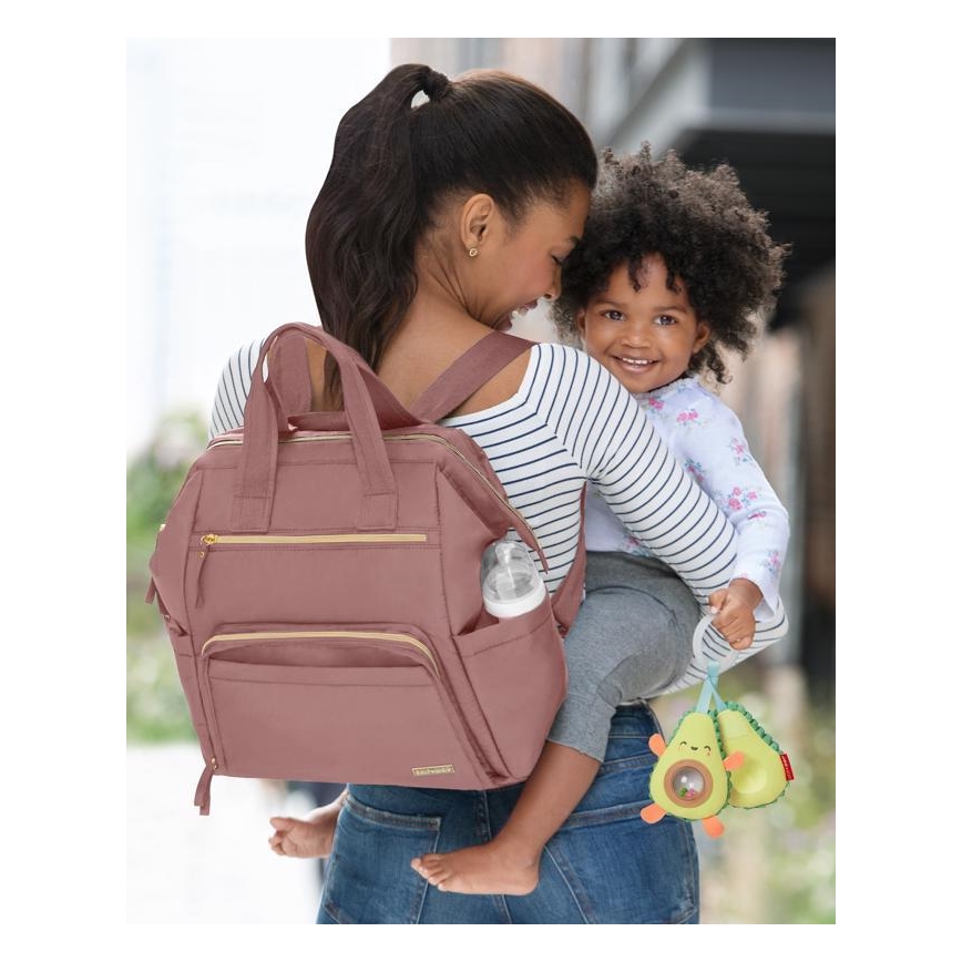 Skip Hop - Mochila para muda de roupa para carrinho de bebé MAINFRAME Dusty rosa
