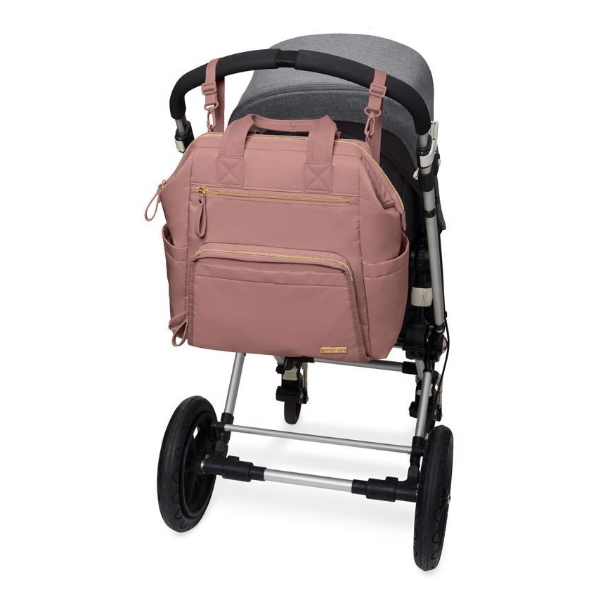 Skip Hop - Mochila para muda de roupa para carrinho de bebé MAINFRAME Dusty rosa