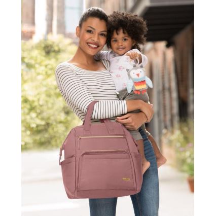Skip Hop - Mochila para muda de roupa para carrinho de bebé MAINFRAME Dusty rosa