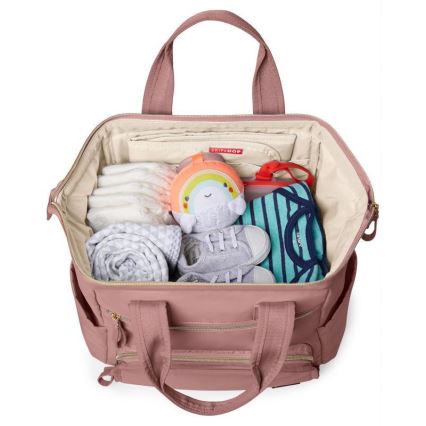 Skip Hop - Mochila para muda de roupa para carrinho de bebé MAINFRAME Dusty rosa