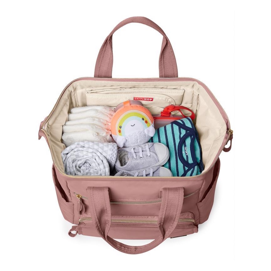 Skip Hop - Mochila para muda de roupa para carrinho de bebé MAINFRAME Dusty rosa