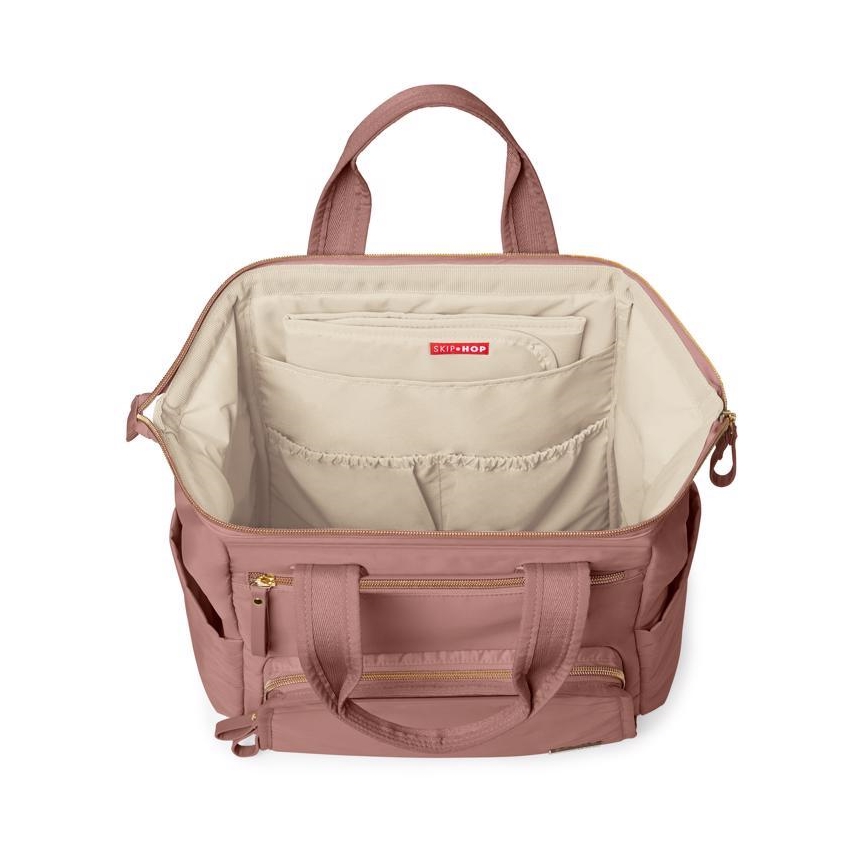 Skip Hop - Mochila para muda de roupa para carrinho de bebé MAINFRAME Dusty rosa