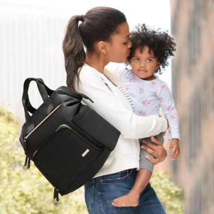 Skip Hop - Mochila para muda de roupa para carrinho de bebé MAINFRAME preto