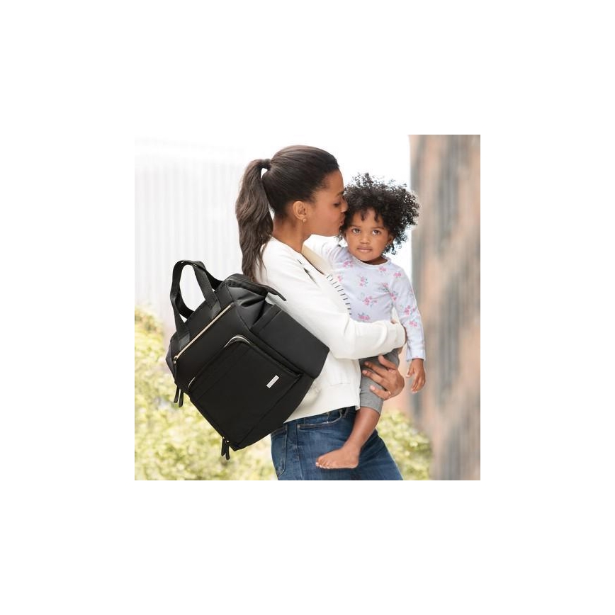 Skip Hop - Mochila para muda de roupa para carrinho de bebé MAINFRAME preto