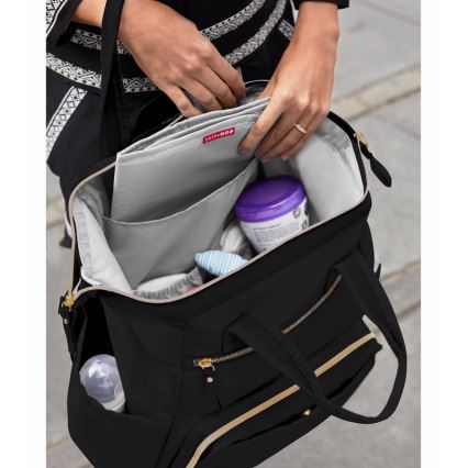 Skip Hop - Mochila para muda de roupa para carrinho de bebé MAINFRAME preto