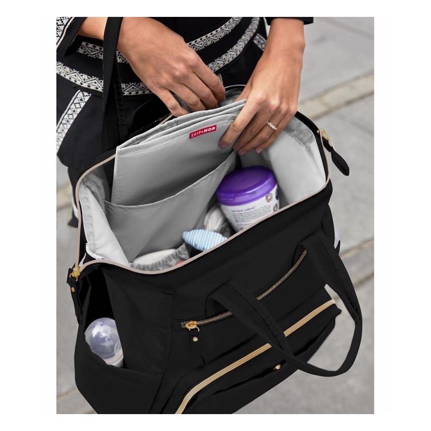 Skip Hop - Mochila para muda de roupa para carrinho de bebé MAINFRAME preto