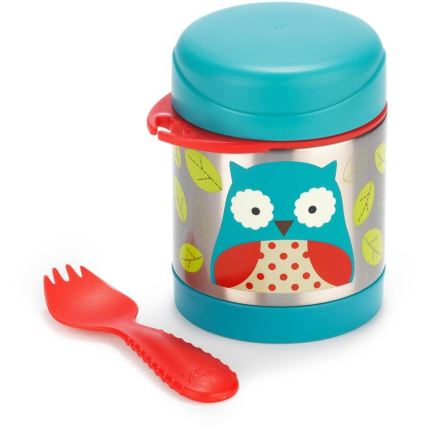 Skip Hop - Recipiente térmico para alimentos com colher/garfo ZOO 325 ml coruja