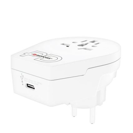 Adaptador de viagem Europe USB C20PD para estrangeiros na República Checa, USB-C 20W, plugue tipo E/F