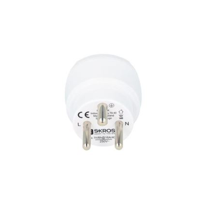 Adaptador de viagem para a Dinamarca, tipo K