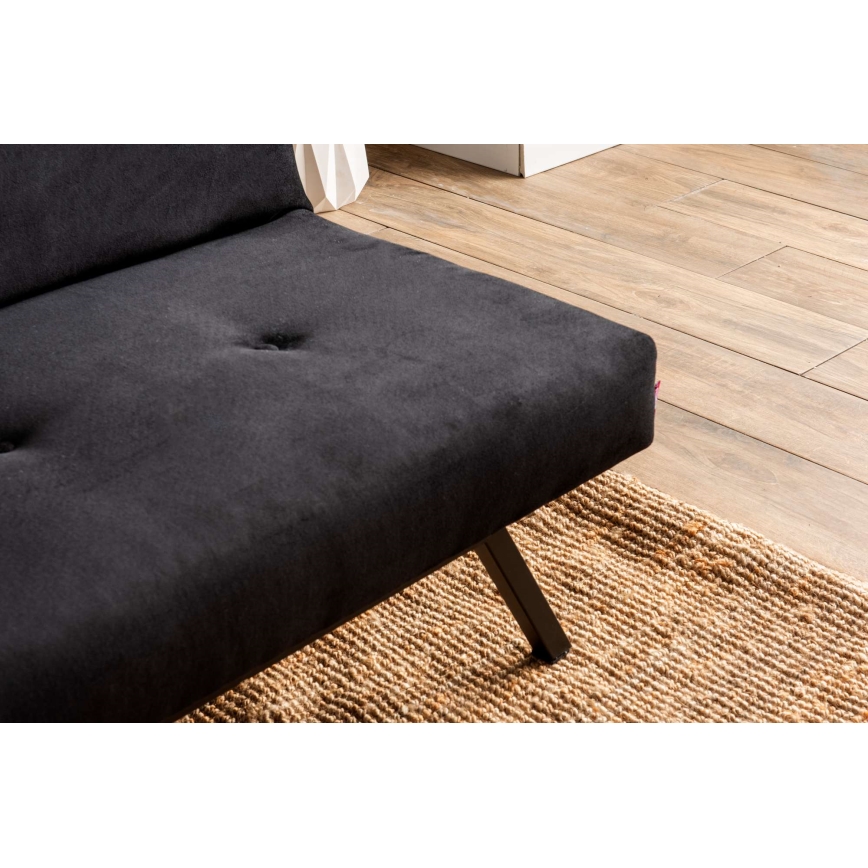 Sofá-cama BAKU de 2 lugares preto