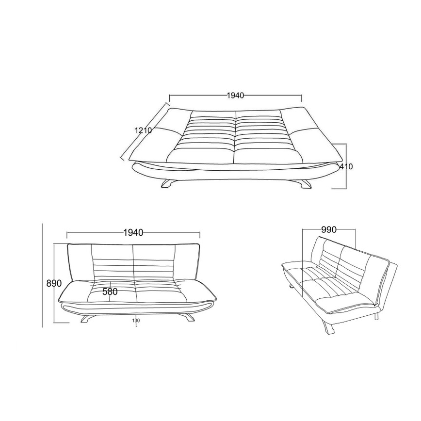 Sofá-cama de dois lugares AIRI bege
