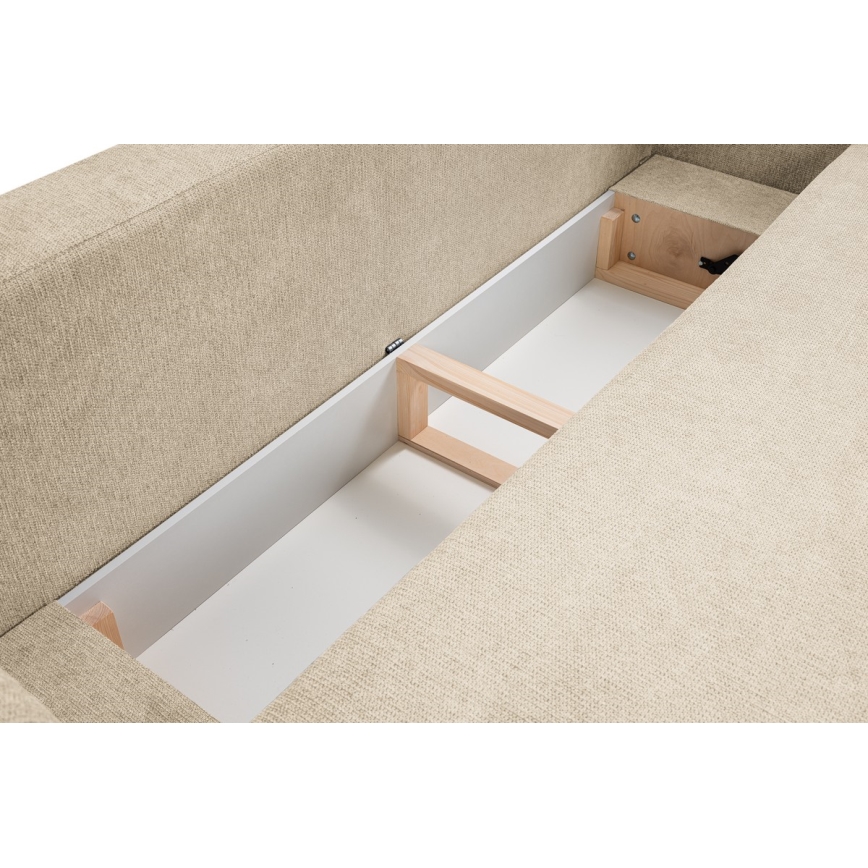 Sofá-cama de três lugares OLBIA em bege