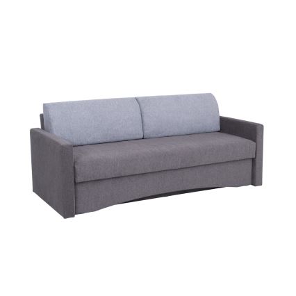 Sofá-cama estofado de três lugares para uso diário com apoios de braço PAUL cinza
