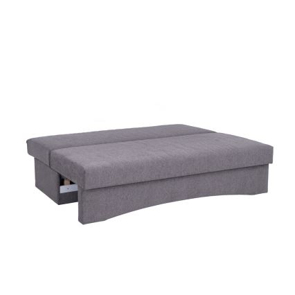 Sofá-cama estofado de três lugares para uso diário sem braços PAUL cinza