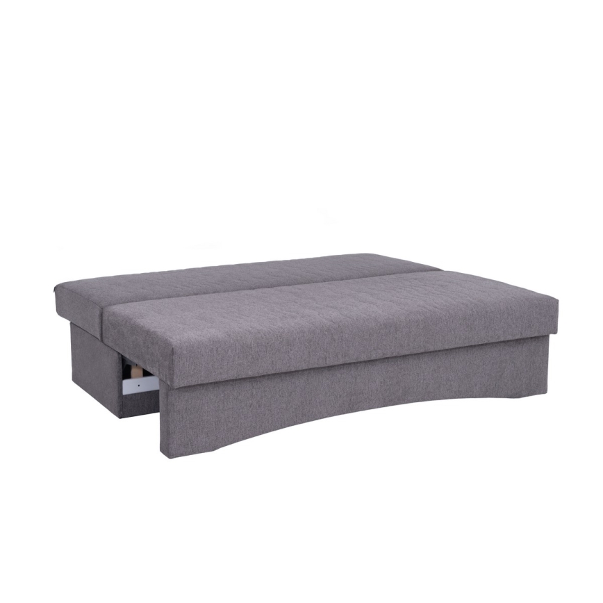 Sofá-cama estofado de três lugares para uso diário sem braços PAUL cinza