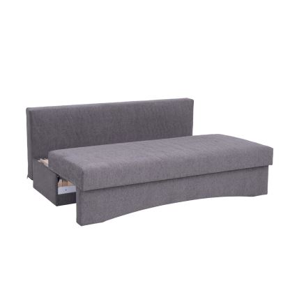 Sofá-cama estofado de três lugares para uso diário sem braços PAUL cinza