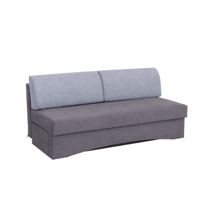 Sofá-cama estofado de três lugares para uso diário sem braços PAUL cinza