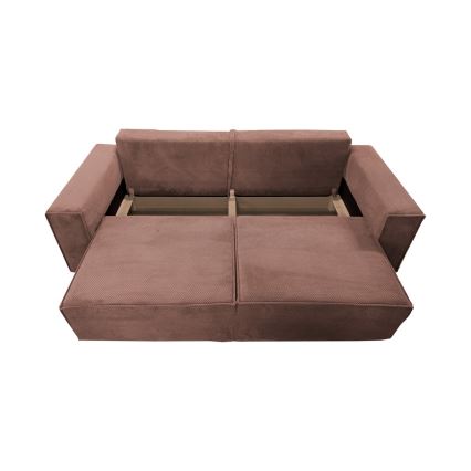 Sofá-cama de três lugares com espaço de arrumação RONDA vermelho
