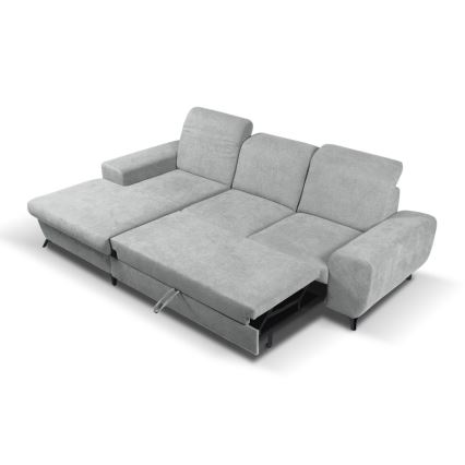 Sofá-cama de canto estofado em L ALTA, com arrumação, versão esquerda, cinzento