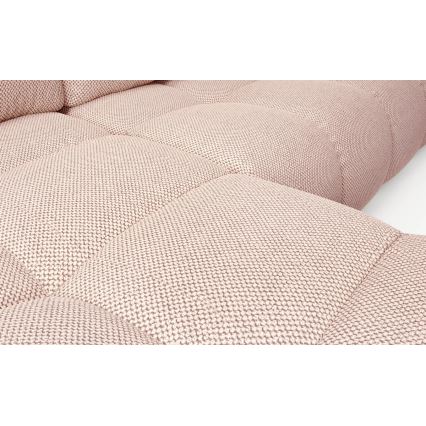 Sofá-cama de canto em L ALMADA estofado com baú, versão esquerda, rosa