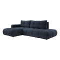 Sofá-cama de canto estofado ALMADA em L, desdobrável, com arrumação, versão esquerda, azul