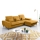 Sofá-cama de canto estofado ALTA em L com espaço de arrumação, orientação direita, amarelo