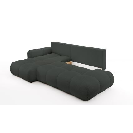 Sofá-cama de canto estofado em L ALMADA com arrumação, canto esquerdo, antracite