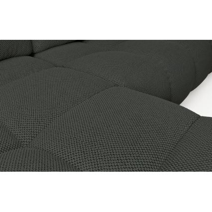 Sofá-cama de canto estofado em L ALMADA com arrumação, canto esquerdo, antracite