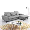 Sofá-cama de canto estofado em L ALTA, canto direito, cinzento, com espaço de arrumação
