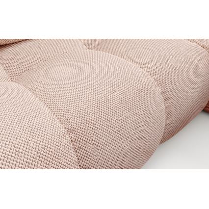 Sofá-cama de canto em L ALMADA, estofado, com espaço de arrumação, versão direita, rosa