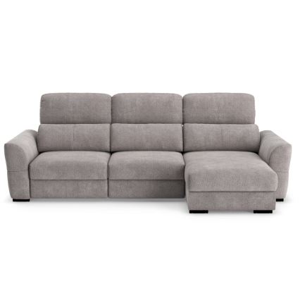 Sofá-cama de canto universal de três lugares com espaço de arrumação TRENTO taupe