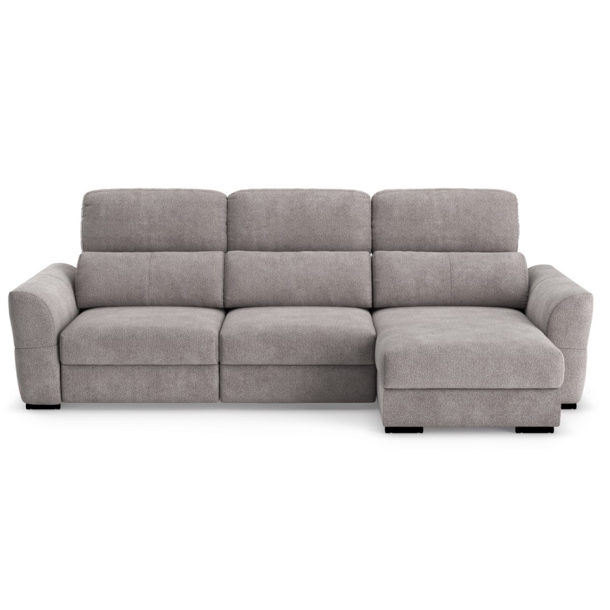 Sofá-cama de canto universal de três lugares com espaço de arrumação TRENTO taupe