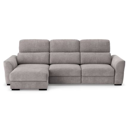 Sofá-cama de canto universal de três lugares com espaço de arrumação TRENTO taupe