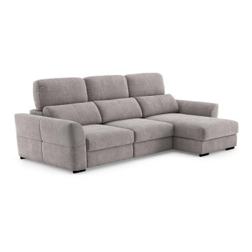 Sofá-cama de canto universal de três lugares com espaço de arrumação TRENTO taupe