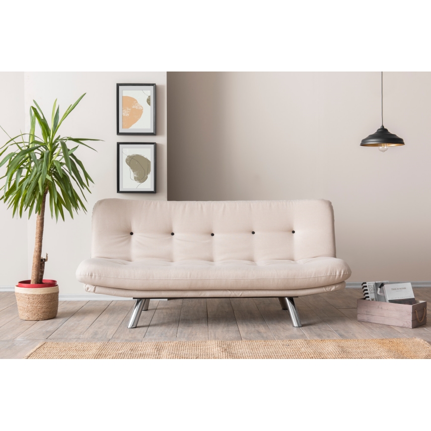 Sofá-cama de dois lugares BAKU creme