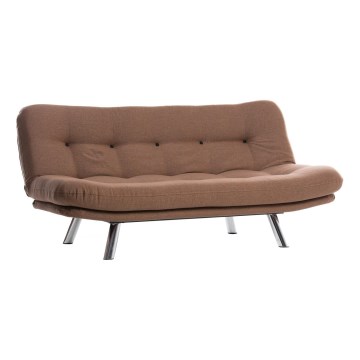 Sofá-cama de dois lugares BINA, castanho claro